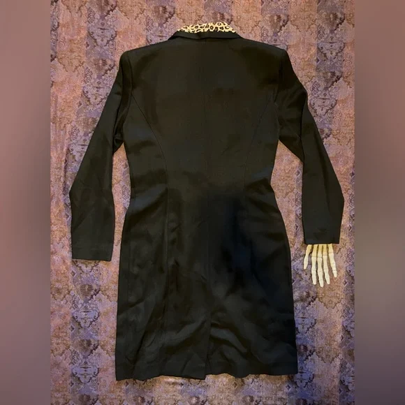 🐆 SOLD 🐆 Vintage Sassy Black Leopard Blazer Dress by Danny & Nicole ~ Size 8P - Picture 9 of 11
